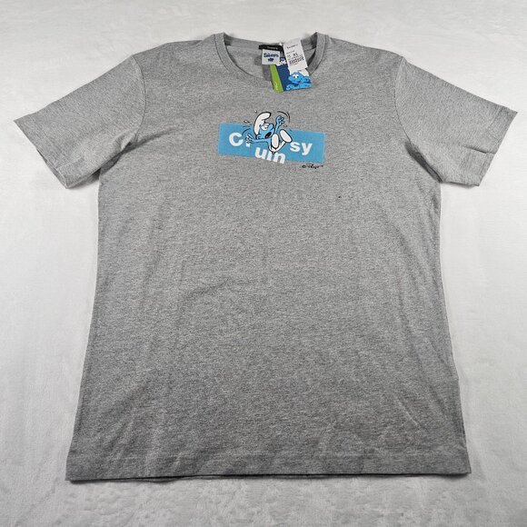 The Smurfs Clumsy T-Shirt Men's Size XL Gray New With Tags - Picture 1 of 7